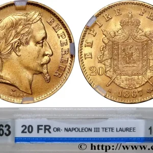 En Vogue 20 francs or Napoléon III, tête laurée 1867 Paris F.532/15 fmd_624261 Modernes