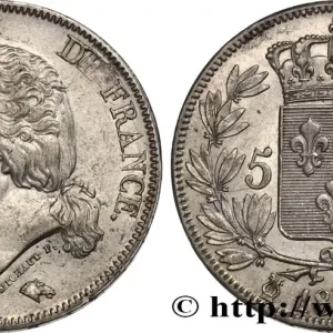 Fait Main 5 francs Louis XVIII, tête nue 1824 La Rochelle F.309/91 fmd_561532 Modernes