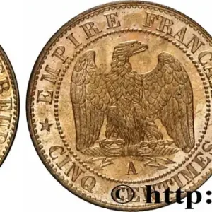 Garantie Incluse Cinq centimes Napoléon III, tête laurée 1862 Paris F.117/7 fmd_604157 Modernes