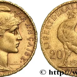 20 francs or Coq, Liberté Égalité Fraternité 1907 Paris F.535/1 fmd_624371 Modernes Exclusif