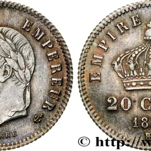 Prix Cassé 20 centimes Napoléon III, tête laurée, grand module 1867 Strasbourg F.150/2 fmd_621016 Modernes