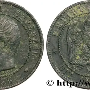 Top Qualité Dix centimes Napoléon III, tête nue, différent levrette 1855 Marseille F.133/30 fmd_584611 Modernes