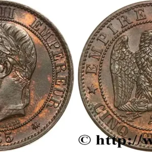 Satisfait Ou Remboursé Cinq centimes Napoléon III, tête laurée 1865 Paris F.117/16 fmd_586583 Modernes