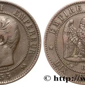 Remise Dix centimes Napoléon III, tête nue 1855 Rouen F.133/21 fmd_586740 Modernes