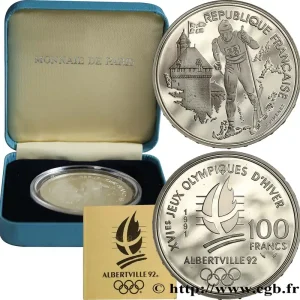Belle Épreuve 100 francs - Ski de fond / Château des ducs de Savoie 1991 Paris F.1613 1 fmd_617053 Modernes Offre Du Jour
