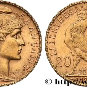 20 francs or Coq, Liberté Égalité Fraternité 1910 Paris F.535/4 fmd_635123 Modernes Livraison Gratuite