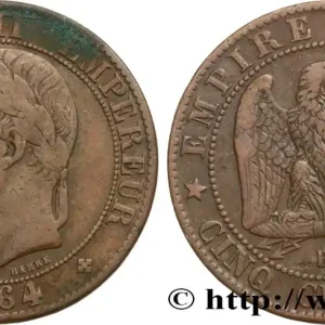 Premium Cinq centimes Napoléon III, tête laurée 1864 Strasbourg F.117/14 fmd_589155 Modernes