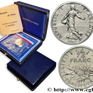 Paiement Sécurisé Piéfort Nickel de 1/2 franc Semeuse 1977 Pessac GEM.91 P1 fmd_610717 Modernes