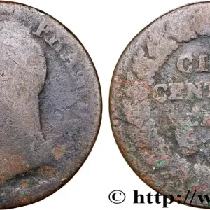 Cinq centimes Dupré, grand module, petit B 1797 Rouen F.115/17 fmd_620265 Modernes Commander Maintenant