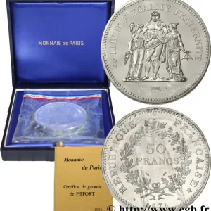 Piéfort Argent de 50 francs Hercule 1978 GEM.223 P1 fmd_611437 Modernes Édition Limitée