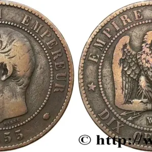 Dix centimes Napoléon III, tête nue, différent levrette 1855 Marseille F.133/30 fmd_586865 Modernes Remise