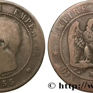 Dix centimes Napoléon III, tête nue, différent levrette 1855 Marseille F.133/30 fmd_586838 Modernes Vente Directe
