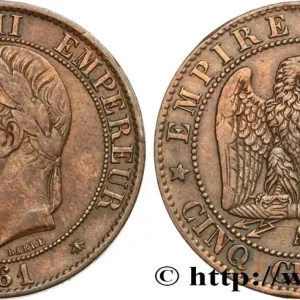 Cinq centimes Napoléon III, tête laurée 1861 Paris F.117/4 fmd_586360 Modernes Original