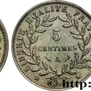 Certifié Essai-Piéfort de 5 centimes d’après Dupré, Maillechort, flan rond 1902 Paris GEM.11 EP fmd_626307 Modernes