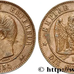 Top Qualité Dix centimes Napoléon III, tête nue 1854 Lyon F.133/15 fmd_599092 Modernes